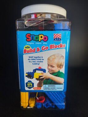 Snapo "Build And Go" Blocks 3D Building Toy Set Ages Three And Up
